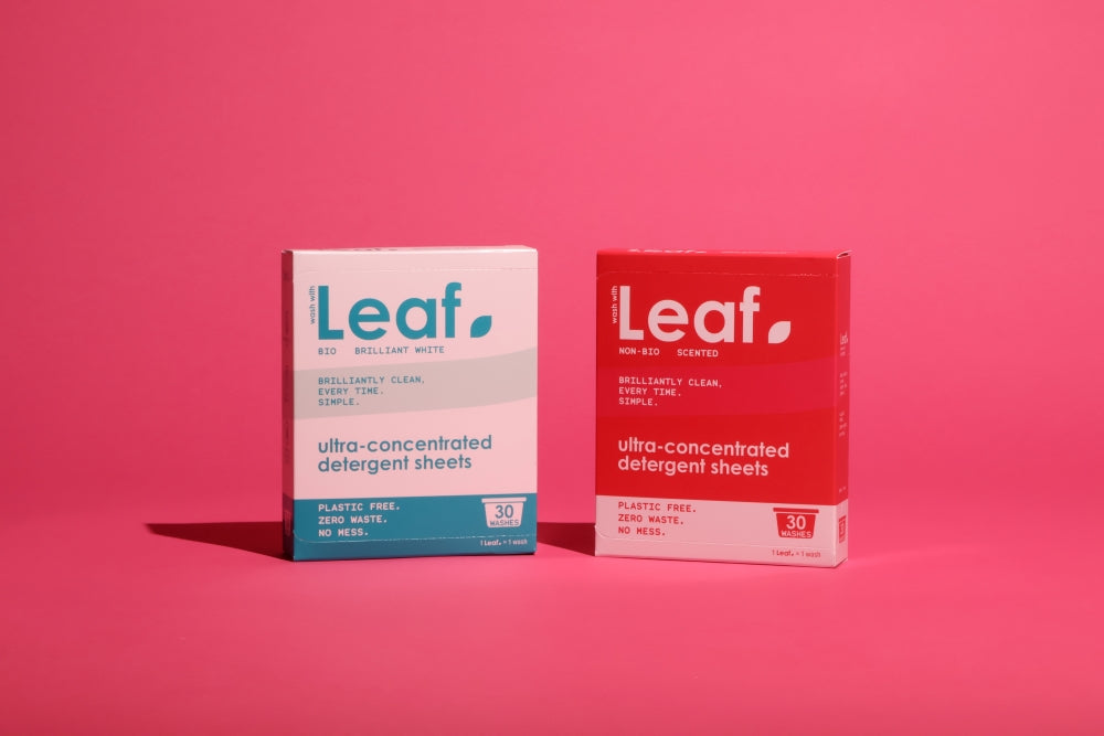 Wash with Leaf bio and non-bio sustainable laundry detergent sheets